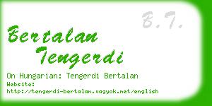 bertalan tengerdi business card